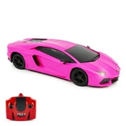 CMJ RC Cars Lamborghini LP700-4 - Pink - 124 Scale, Remote Control Radio Vehicle, 2.4 Ghz, LED Headlights, Indoor-Outdoor Racing Toy, Licensed Model