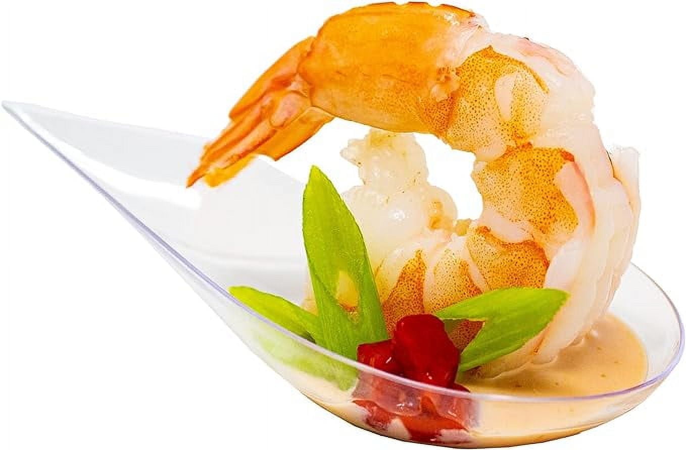 Clear Recyclable Mini Plastic Appetizer and Dessert Spoons, 48 Units