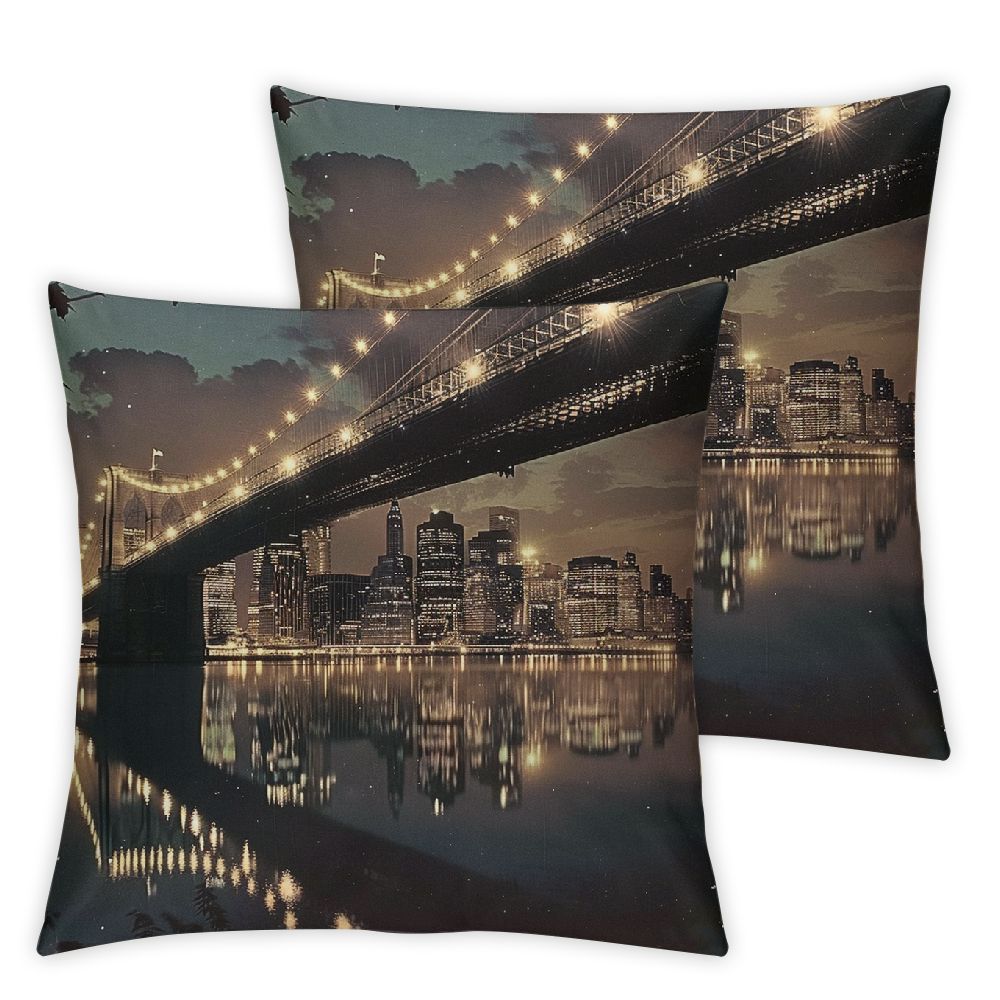 CMMY City Lights Short Plush Pillowcase Set of 2 Aesthetic Decorative