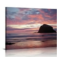 thumbnail image 1 of CMMY Coastal Sunset CANVAS Print Glowing Pink Clouds Beach Photography Pastel Sky Coast Wall Art Nature Photo Ocean Home Decor Ready to Hang, 1 of 5