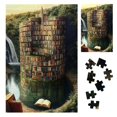 CMMY Puzzle Jigsaw Puzzle for Adult Bookshelf Canal Jigsaw Puzzle Book