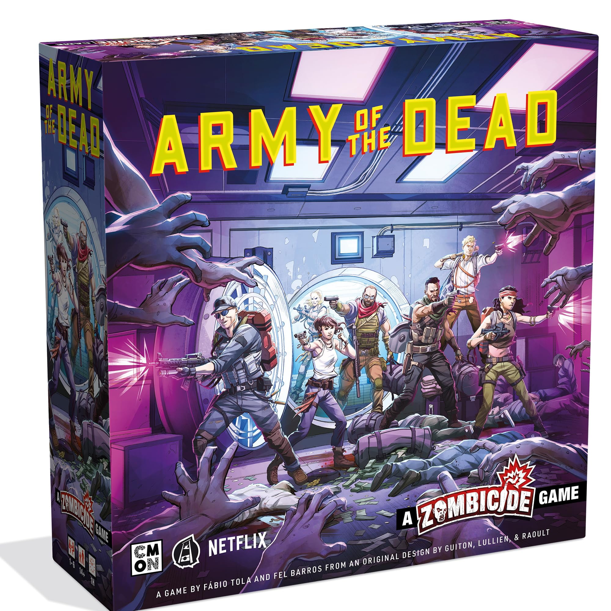 CMON Army of The Dead - A Zombicide Game Join The Mercenaries in a Heist Through Zombie-Infested Las Vegas! Cooperative Strategy Game, Ages 14+, 1-6 Players, 60 Minute Playtime, Made CMON Army of The Dead - A Zombicide Game Join The Mercenaries in a Heist Through Zombie-Infested Las Vegas! Cooperative Strategy Game, Ages 14+, 1-6 Players, 60 Minute Playtime, Made