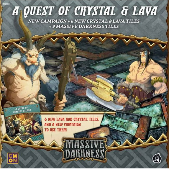 CMON Massive Darkness: A Quest of Crystal & Lava Expansion for Adults, 0", 15 Pieces