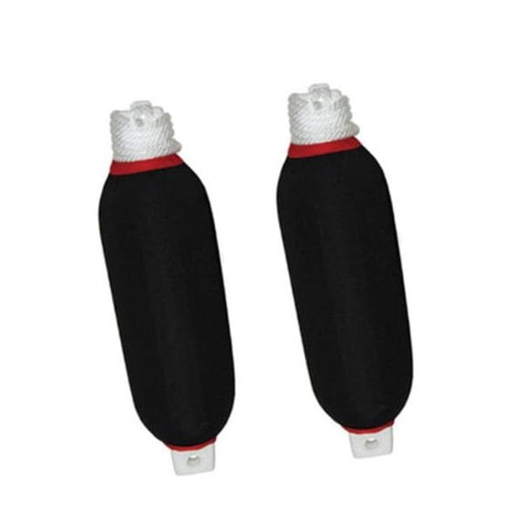 CMP DE77331F 6.5 in. Twin-Eye Ribbed Fenders, White with Line - Pack of 2