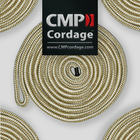 CMP Group CDL1215WG 0.5 in.-15 ft. Nylon Double Braid Dock Line, White & Gold