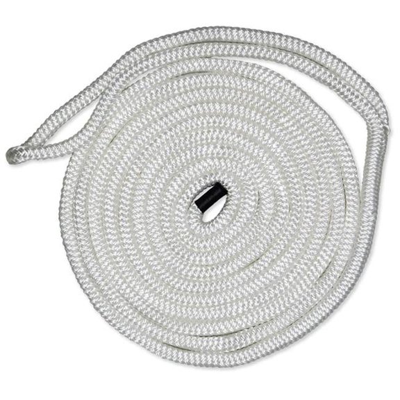 CMP Group CDL3825WH 0.375 in.-25 ft. Nylon Double Braid Dock Line, White
