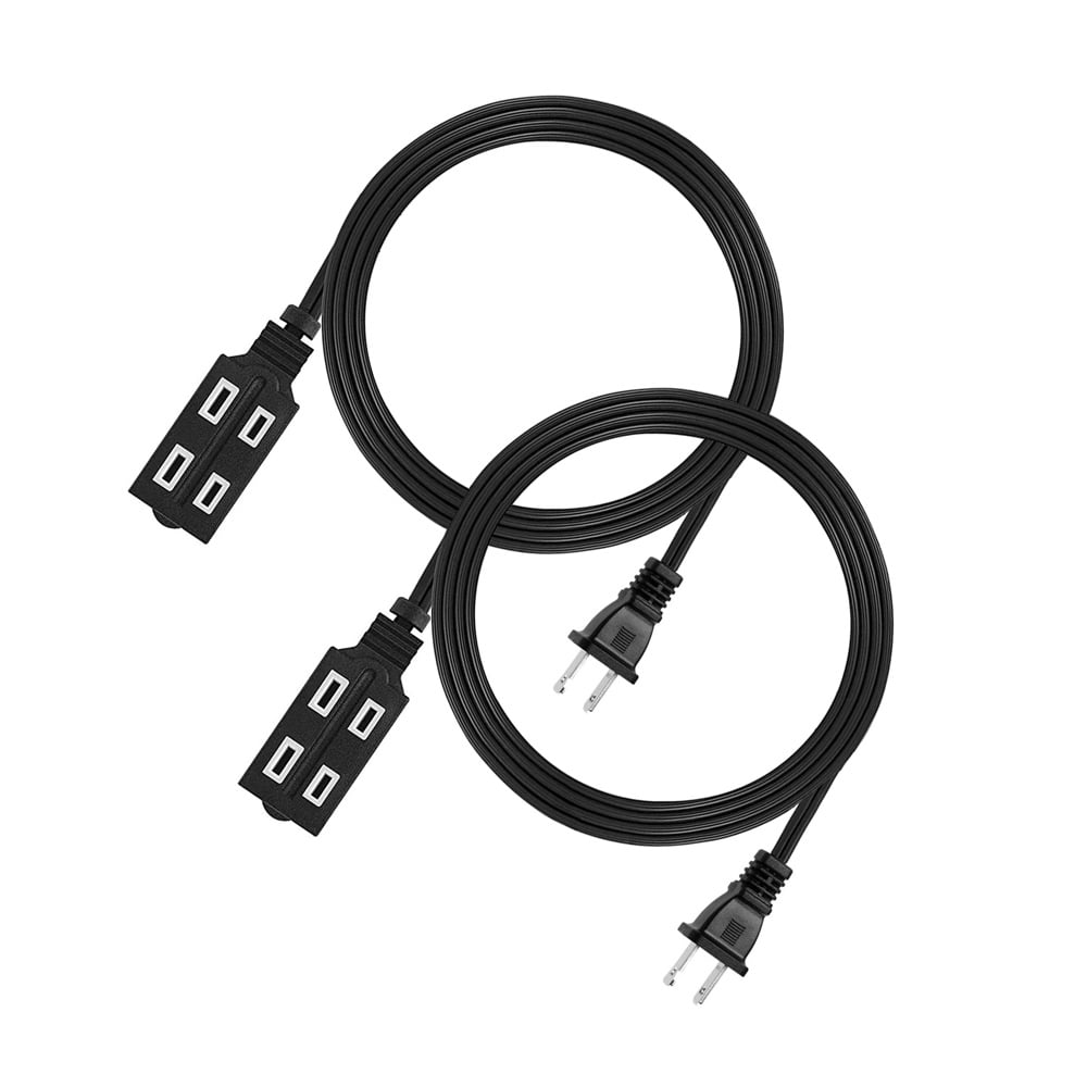 CMPLE [2 PACK] 3Outlet Household Indoor Extension Power Cord 2