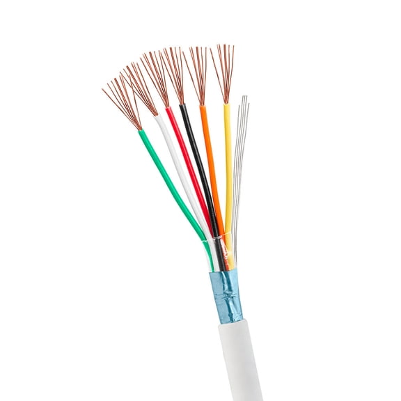 CMPLE Alarm/Security Shielded 22/6 100% Bare Copper Stranded Cable - 1000 Feet Gray