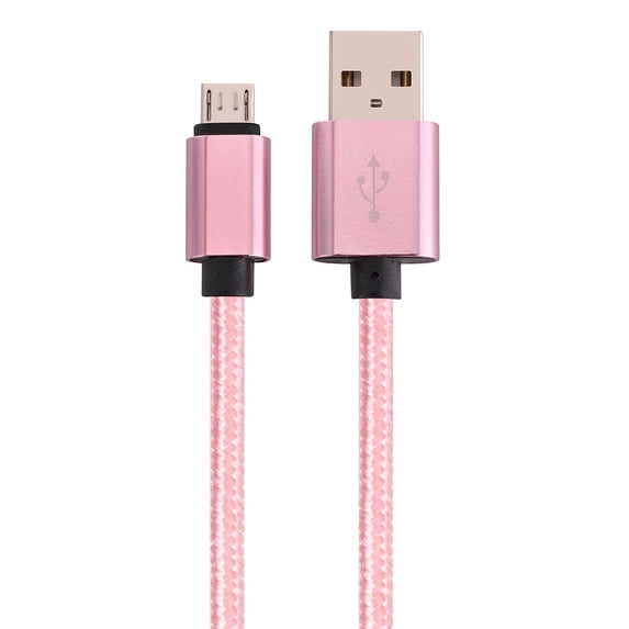CMPLE Micro USB to USB Braided Data Charging Cable - 6 Feet, Rose