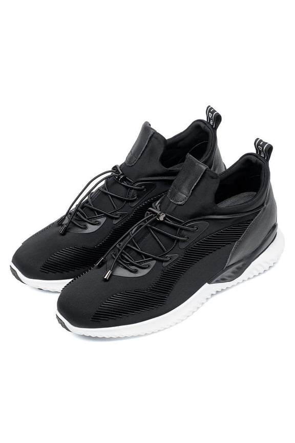 CMR CHAMARIPA Black Elevator Shoes Height Increasing Sneaker Lift Shoes Make You Taller 7CM / 2.76 Inches