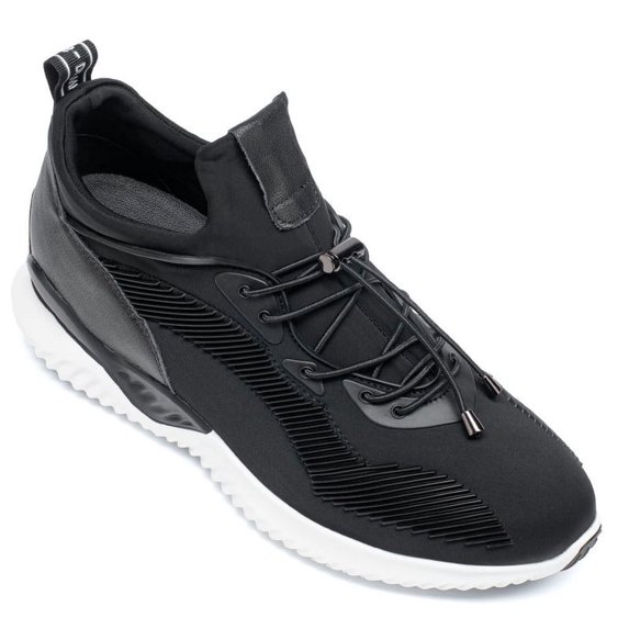 CMR CHAMARIPA Black Elevator Shoes Height Increasing Sneaker Lift Shoes Make You Taller 7CM / 2.76 Inches