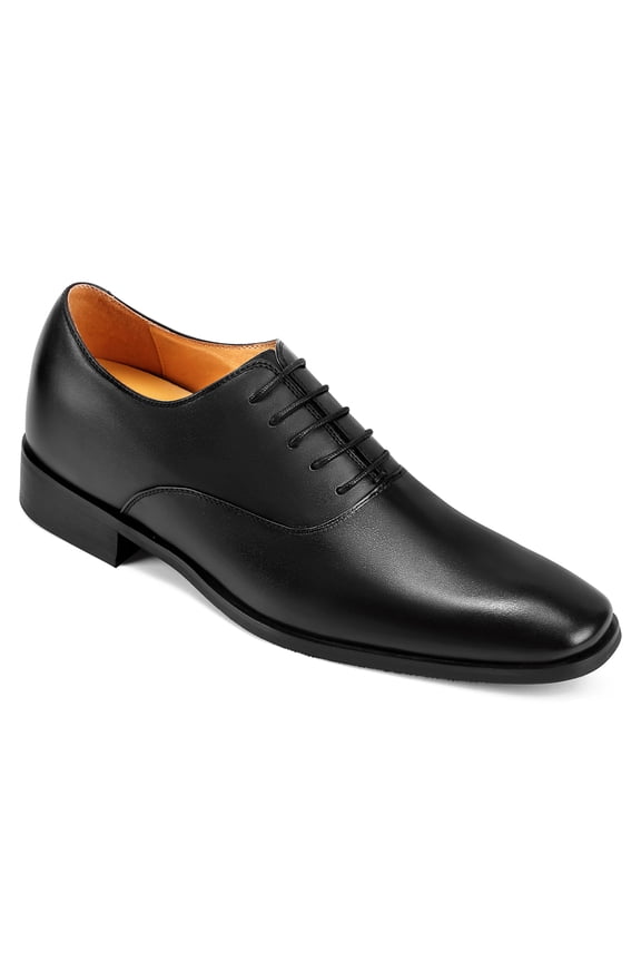 CMR CHAMARIPA Black Men Tall Shoes Elevator Dress Shoes To Increase Height 2.76 Inch