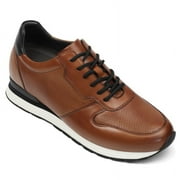 CMR CHAMARIPA Casual Elevator Shoes For Men - Luxury Brown Cowhide Leather Shoe That Make You Taller 3.15 Inches / 8 CM