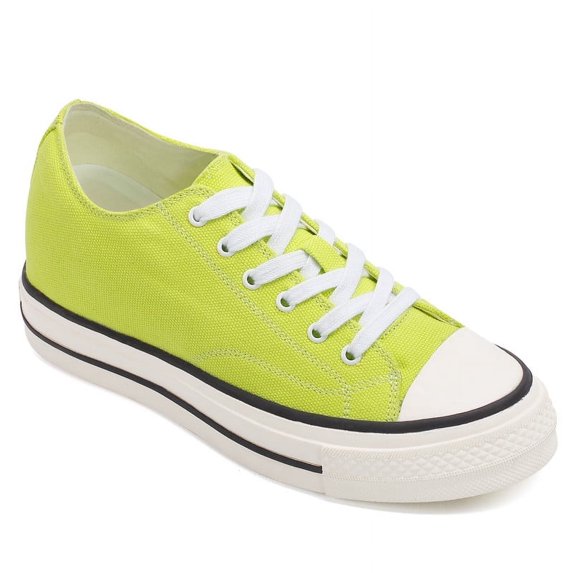 CMR CHAMARIPA Casual Elevator Shoes - Height Increasing Shoes For Ladies Green Canvas Shoes 2.36 Inches / 6CM
