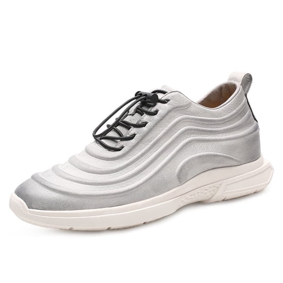 CMR CHAMARIPA Casual Shoe Lifts Gray Elevator Shoes For Men Height Raising Shoes 6CM / 2.36 Inches