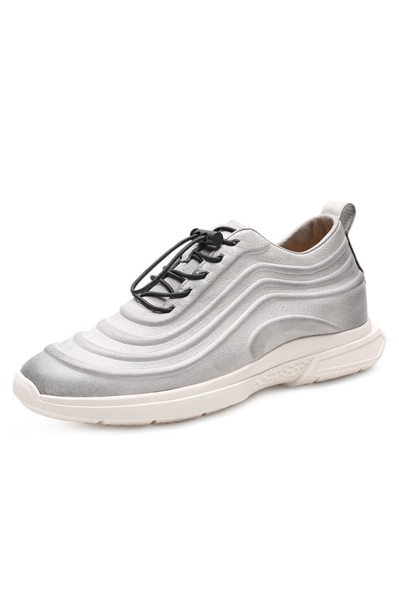 CMR CHAMARIPA Casual Shoe Lifts Gray Elevator Shoes For Men Height Raising Shoes 6CM / 2.36 Inches