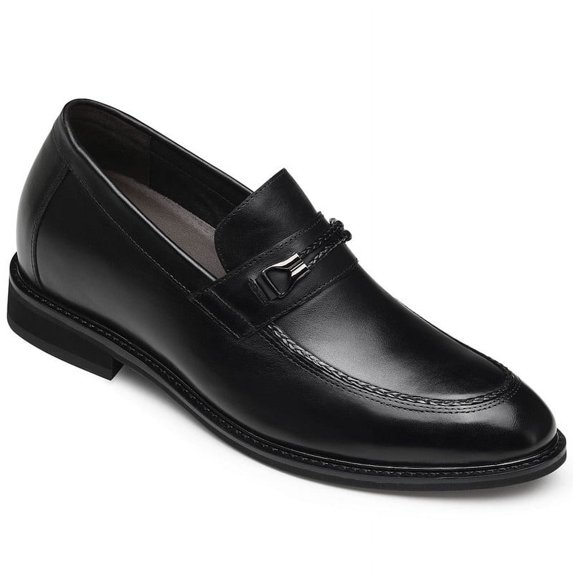 CMR CHAMARIPA Elevator Shoes For Men Black Leather Add Height Loafers Shoes 8CM / 3.15 Inches