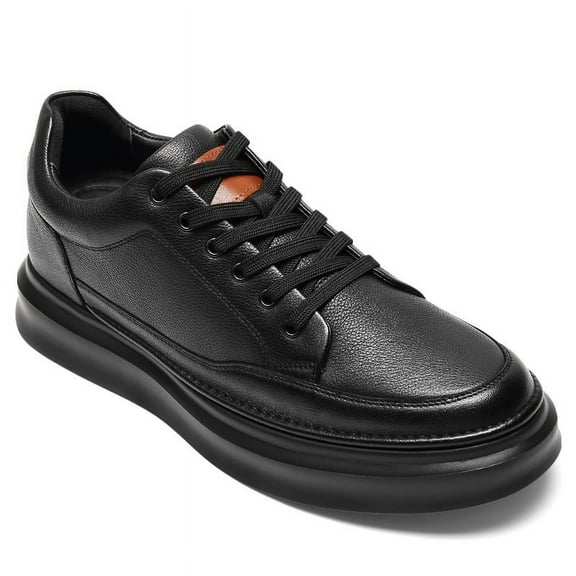 CMR CHAMARIPA Elevator Shoes For Men - Black Leather Men's Classic Fashion Sneakers 7CM / 2.76 Inches