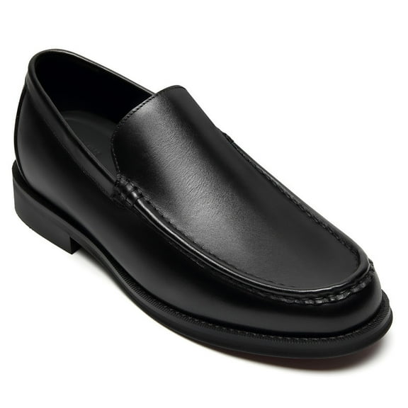 CMR CHAMARIPA Elevator Shoes For Men - Black Leather Slip-On Business Casual Shoes 5CM / 1.95 Inches