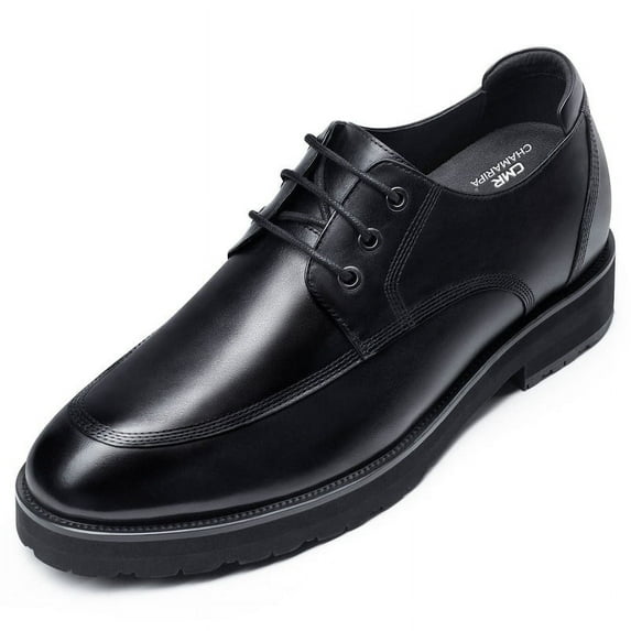 CMR CHAMARIPA Elevator Shoes For Men - Height Increasing Dress Shoes - Black Leather Derby Shoes For Men 8CM / 3.15 Inches Taller