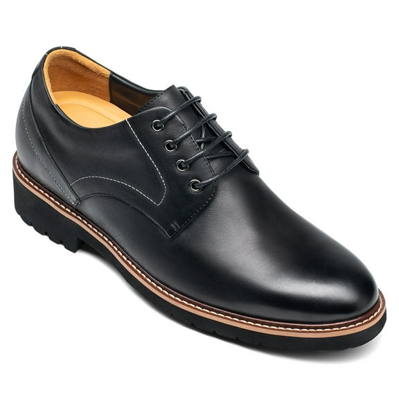 CMR CHAMARIPA Elevator Shoes For Men - Height Increasing Dress Shoes - Black Leather Derby Shoes For Men 8CM / 3.15 Inches Taller
