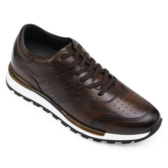 CMR CHAMARIPA - Elevator Shoes For Men - Height Increasing Shoes - Brown Leather Casual Tall Men Shoes - 7CM/2.76 Inches Taller
