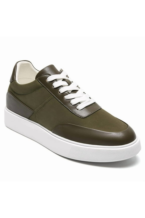 CMR CHAMARIPA Elevator Shoes For Men - Olive Green Nubuck Casual Sports Shoes 7CM / 2.76 Inches