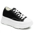 thumbnail image 1 of CMR CHAMARIPA Elevator Shoes For Women - Raised Heel Shoes Black Women's Canvas Shoes 3.94 Inches / 10 CM, 1 of 9