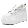 thumbnail image 1 of CMR CHAMARIPA Elevator Shoes For Women - White Leather Platform Shoes Women 3.94 Inches / 10 CM, 1 of 7