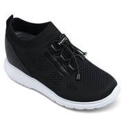 CMR CHAMARIPA Elevator Sneakers For Women - Sneakers To Look Taller - Black Knit Sneakers 8cm / 3.15 Inches