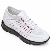 CMR CHAMARIPA Elevator Sneakers - Mens Shoes That Add Height - White Knit Sneakers 7cm / 2.76 Inches