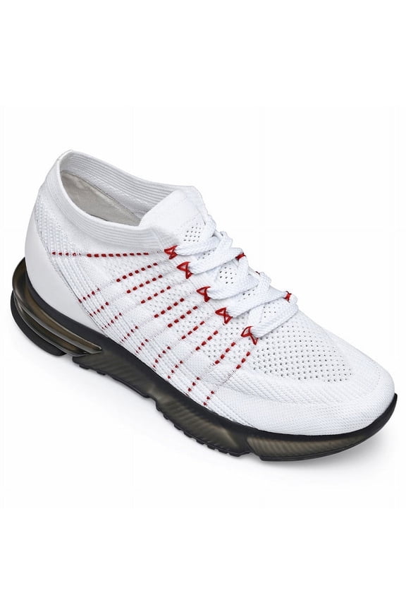 CMR CHAMARIPA Elevator Sneakers - Mens Shoes That Add Height - White Knit Sneakers 7cm / 2.76 Inches