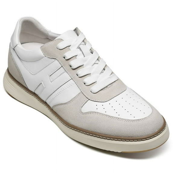 CMR CHAMARIPA Elevator Sports Shoes For Men - Off White Cowhide Leather Casual Height Increasing Shoes 6 CM/ 2.36 Inches