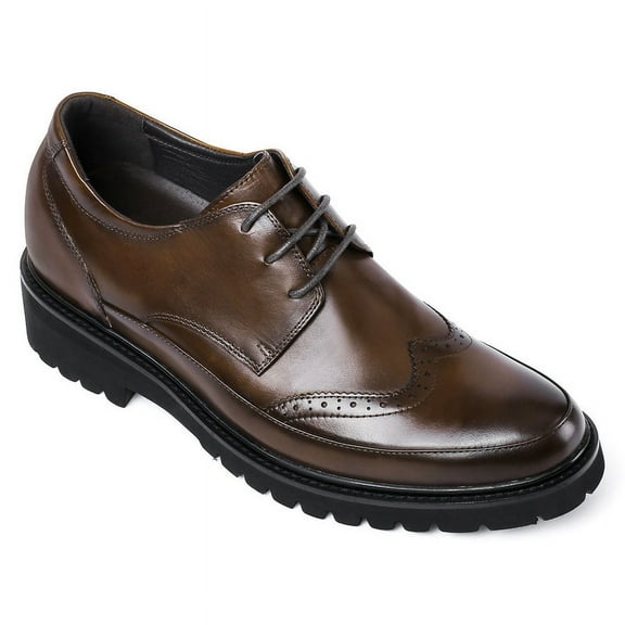 CMR CHAMARIPA Formal Height Increasing Shoes For Men Brown Brogue Shoes To Get Taller 7 CM / 2.76 Inches