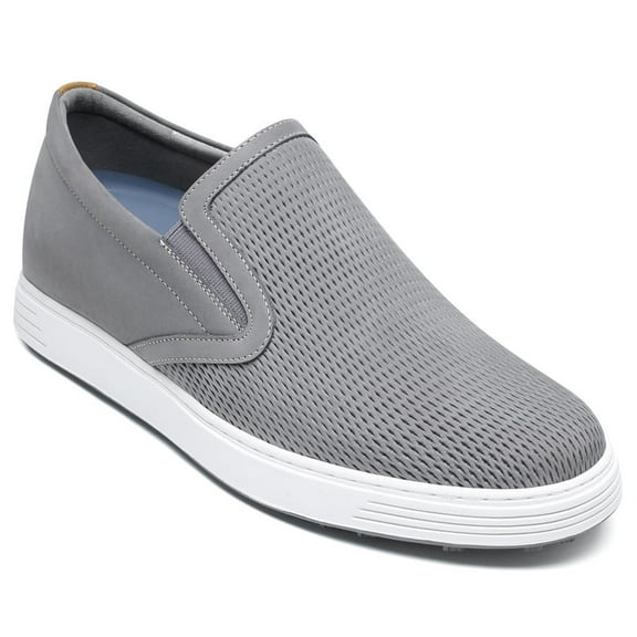 CMR CHAMARIPA Gray Nubuck Elevator Shoes For Men - Men's Casual Slip-On Shoes To Look Taller 6 CM / 2.36 Inches