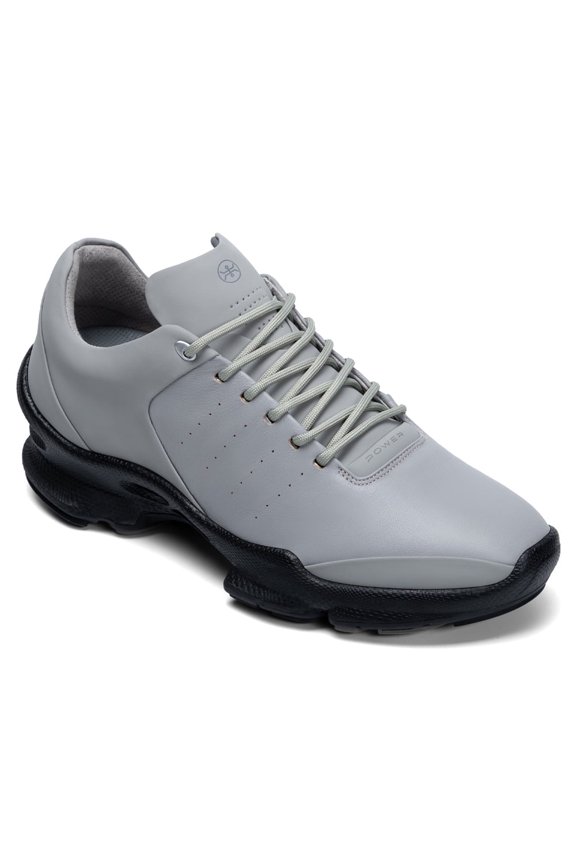 CMR CHAMARIPA Height Increase Hiking Shoes - Grey Leather Outdoor Elevator Sneakers 7CM / 2.76 Inches