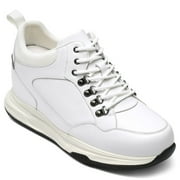 CMR CHAMARIPA Height Increase Shoes For Men Elevator Sneakers White Leather Tall Men Shoes 10CM / 3.94 Inches