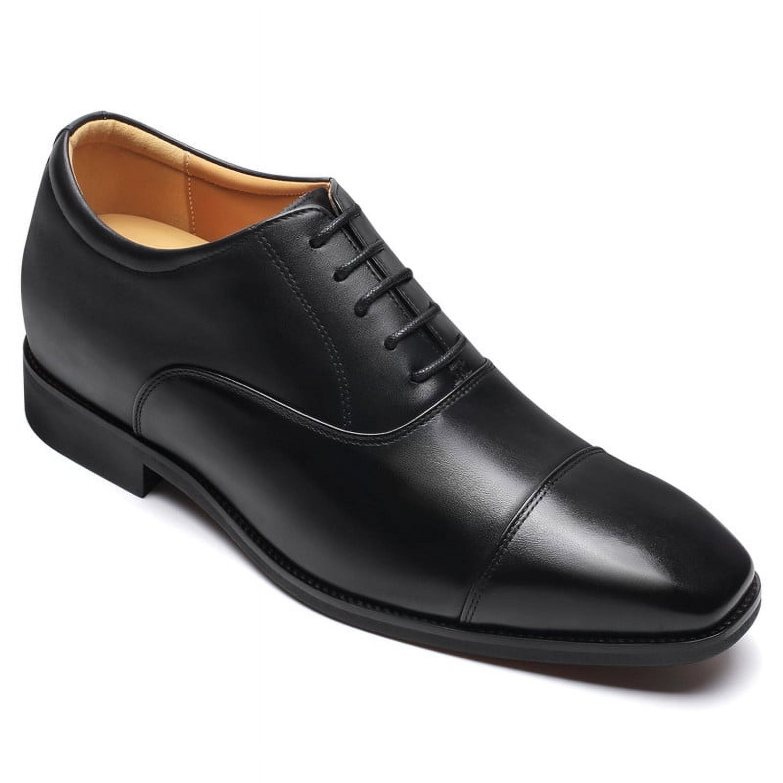 CMR CHAMARIPA Height Increasing Formal Shoes - Black Leather 