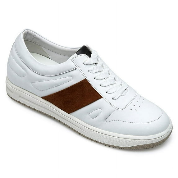 CMR CHAMARIPA Height Increasing Shoes - Casual Elevator Shoes - White Leather Sneakers For Men 6 CM / 2.36 Inches