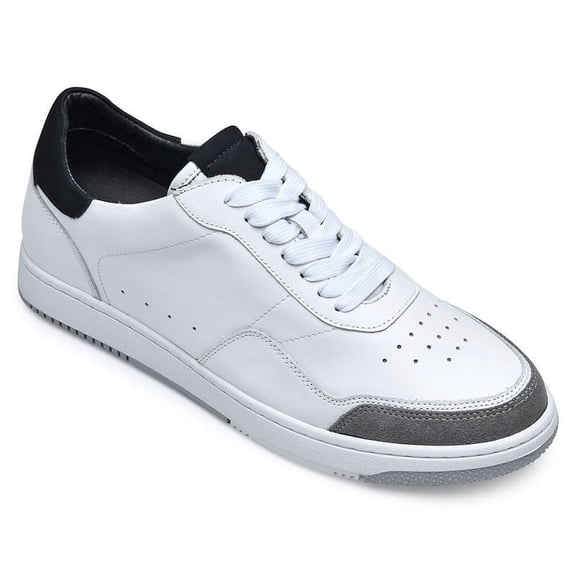 CMR CHAMARIPA Height Increasing Shoes - Casual Elevator Shoes - White Leather Sneakers For Men 6 CM / 2.36 Inches