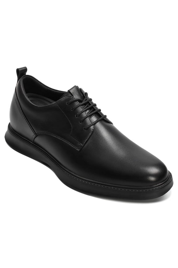 CMR CHAMARIPA Height Increasing Shoes For Men - Black Leather Business Casual Derby Shoes 2.76 Inches / 7CM