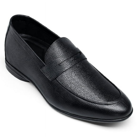 CMR CHAMARIPA Height Increasing Shoes For Men - Hidden Heel Loafer Shoes - Black Leather Men Taller Shoes 5 CM / 1.95 Inches