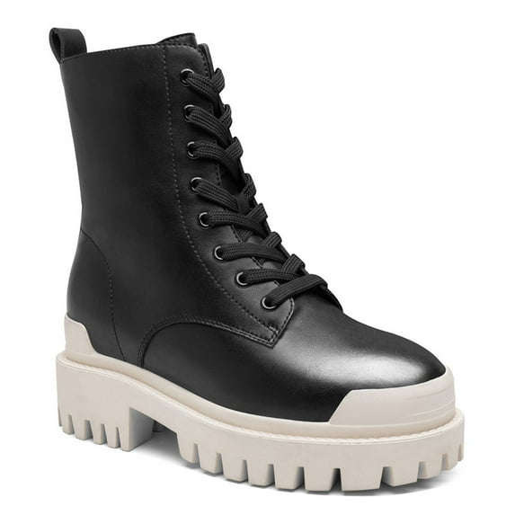 CMR CHAMARIPA Height Increasing Shoes For Women - Black Leather Elevator Boots 3.15 Inches / 8 CM