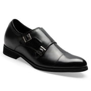 CMR CHAMARIPA Height Increasing Shoes Mens Cap-Toe Monk Strap Loafer Elevator Dress Shoes 7 CM/ 2.76 Inches