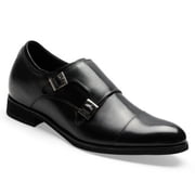 CMR CHAMARIPA Height Increasing Shoes Mens Cap-Toe Monk Strap Loafer Elevator Dress Shoes 7 CM/ 2.76 Inches