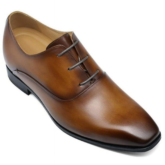 CMR CHAMARIPA Height Increasing Shoes - Mens Elevator Dress Shoes - Brown Oxfords Shoes 7 CM / 2.76 Inches