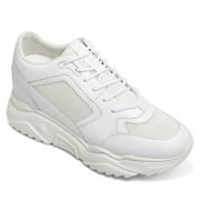 CMR CHAMARIPA Height Increasing Sneakers For Men - White Leather Shoes That Make You Taller 10CM / 3.94 Inches