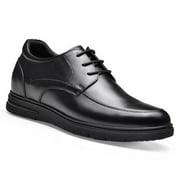 CMR CHAMARIPA Hidden High Heel Shoes For Men Black Leather Business Casual Elevator Shoes Lace Up Men Taller Shoes 7CM/2.76 Inches