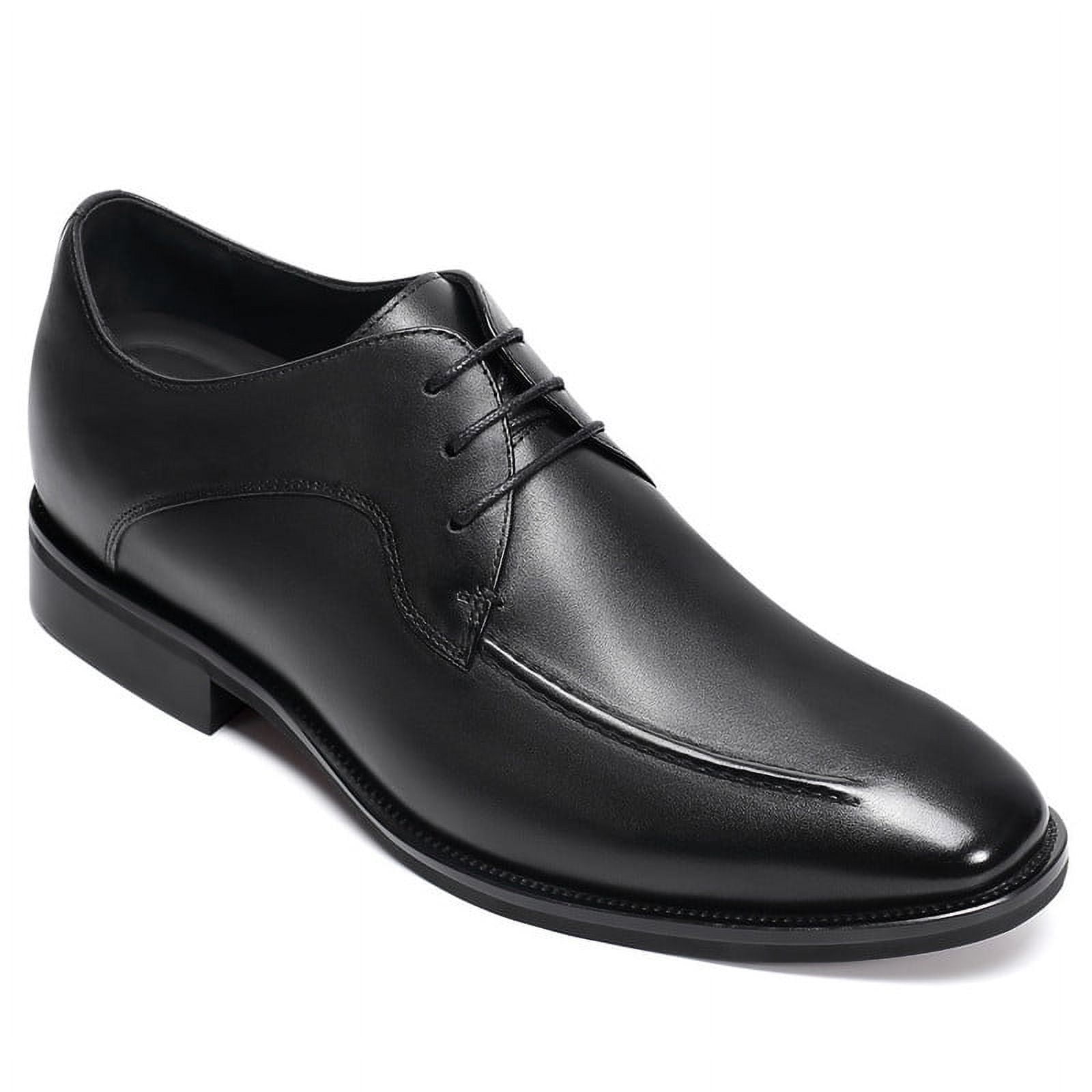 CMR CHAMARIPA High Heel Men Dress Shoes - Black Leather Lace Up Shoes ...