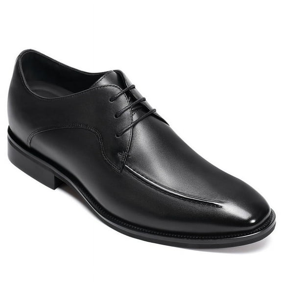 CMR CHAMARIPA High Heel Men Dress Shoes - Black Leather Lace Up Shoes 7CM / 2.76 Inches